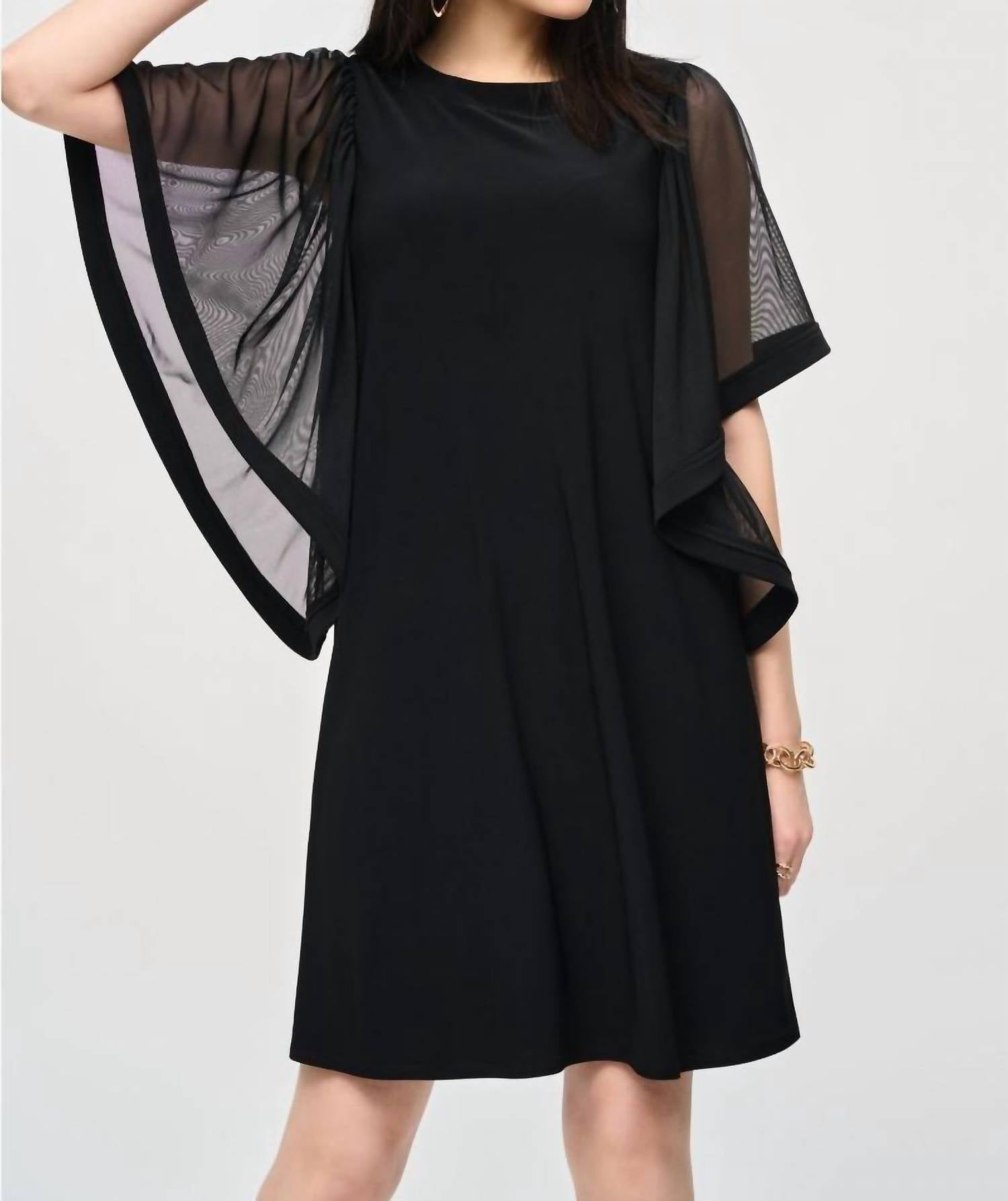 Joseph Ribkoff - Mesh Butterfly Bell Sleeve Dress