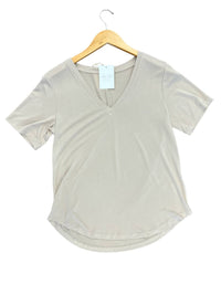 Z Supply Women's Sammie V Neck Top in putty - women's t-shirt