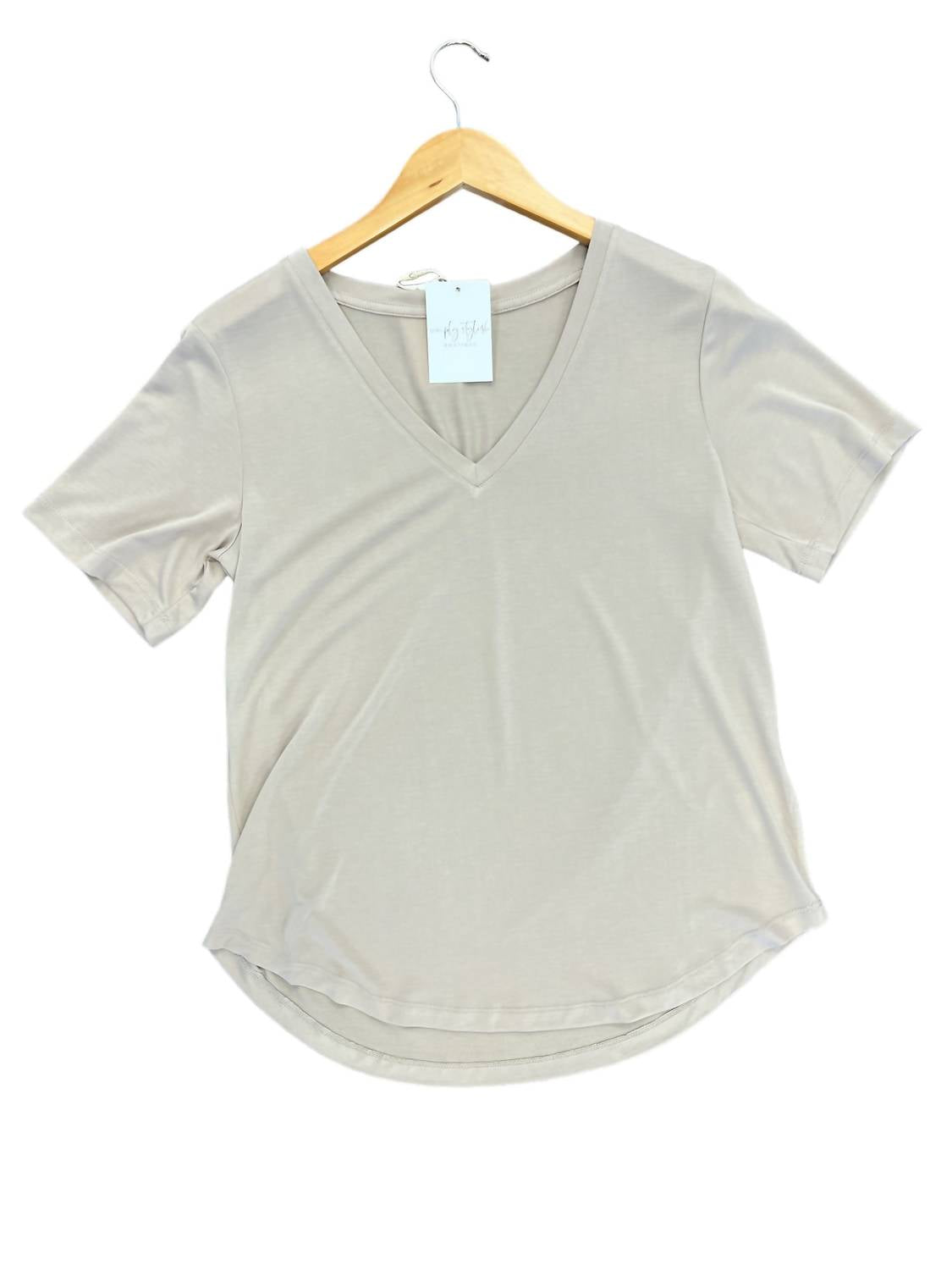 Z Supply Women's Sammie V Neck Top in putty - women's t-shirt