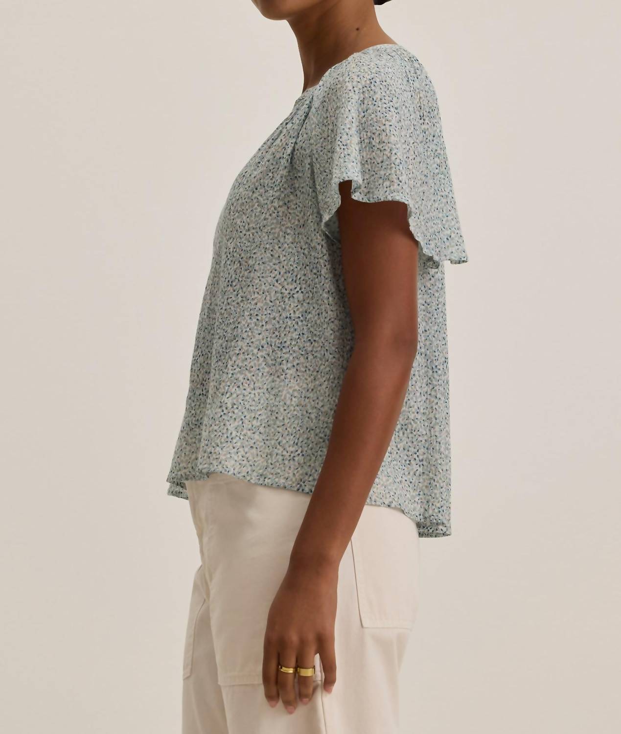 Velvet By Graham & Spencer - Printed Crinkle Gauze Park Top