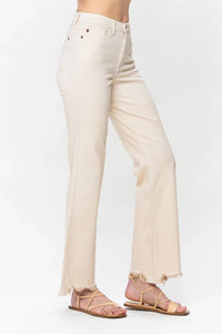 Judy Blue - Destroyed Hem Straight Leg Jeans