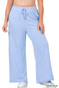 Zenana - French Terry Wide Leg Lounge Pants