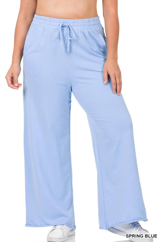 Zenana - French Terry Wide Leg Lounge Pants