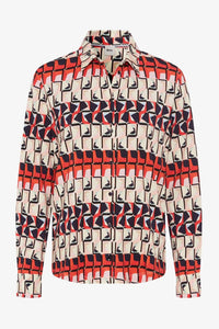 Brax - Vic Geometric Print Long-sleeve Button-down Shirt
