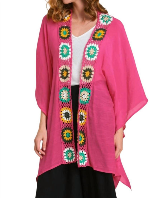Umgee - Open Front Kimono With Crochet Details