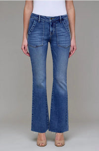 Hidden - Happi Patch Pockets Flare Jeans