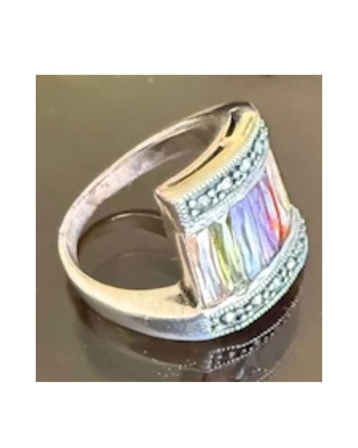 P & K Jewelry Women's Sterling Marcasite 6 Stone Ring in silver multi - women's jewelry