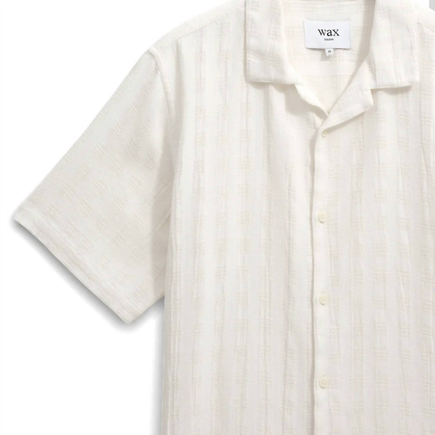 Wax London - Didcot Open Weave Grid Short-sleeve Shirt