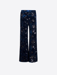 Vilagallo - Venus Floral Sequin Velvet Pants