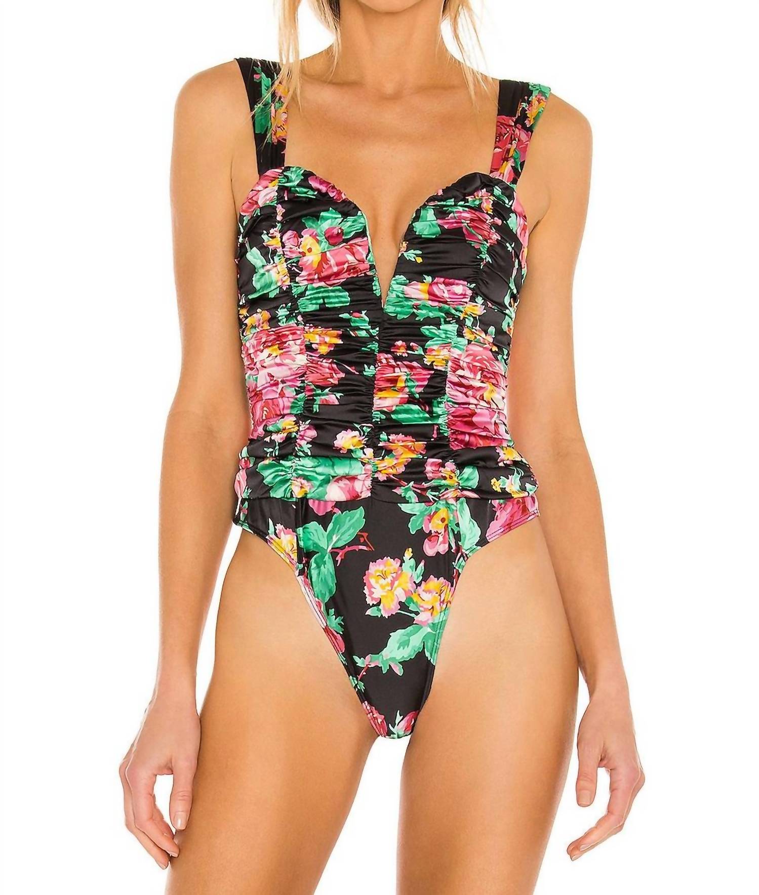For Love & Lemons - Jolie Ruched Seaming Bodysuit
