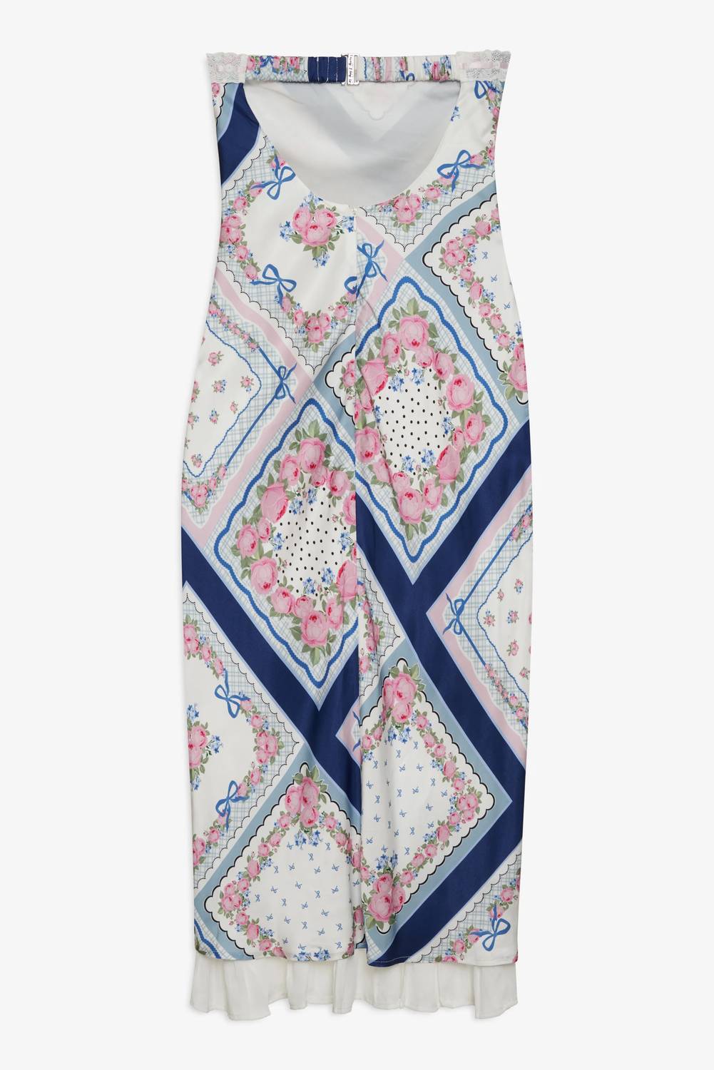 For Love & Lemons - Mae Floral Strapless Slip Midi Dress