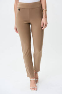 Joseph Ribkoff Straight Leg Tab Pull On Pants in latte - women's pants