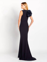 Cameron Blake - Plunging Neck Evening Dress