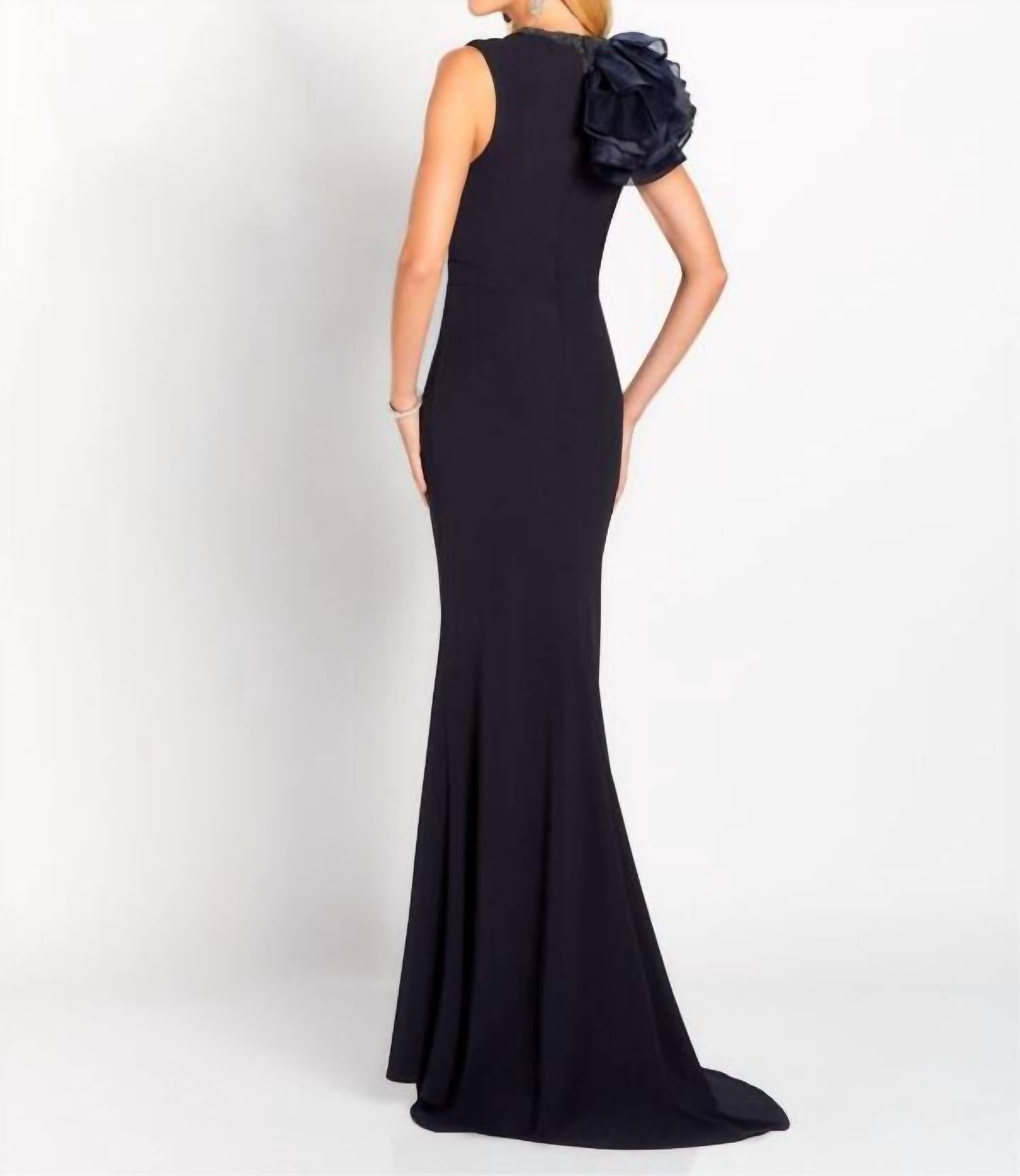 Cameron Blake - Plunging Neck Evening Dress