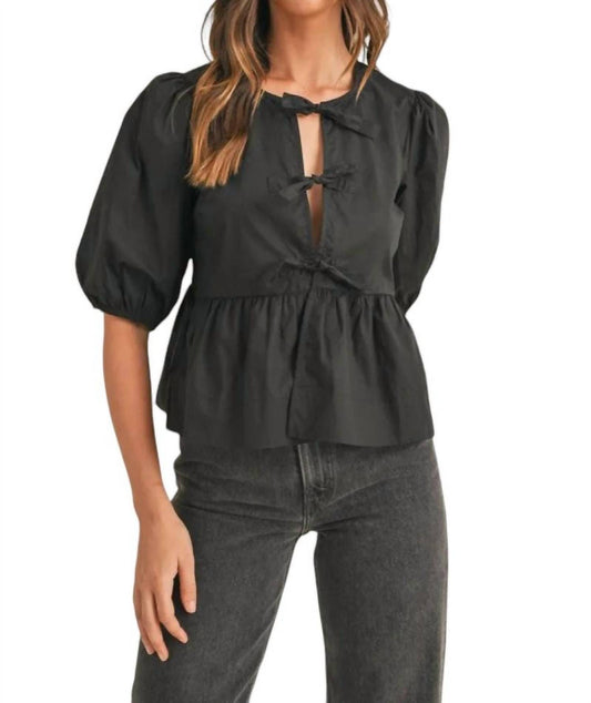 Mable - Poplin Front Tie Blouse