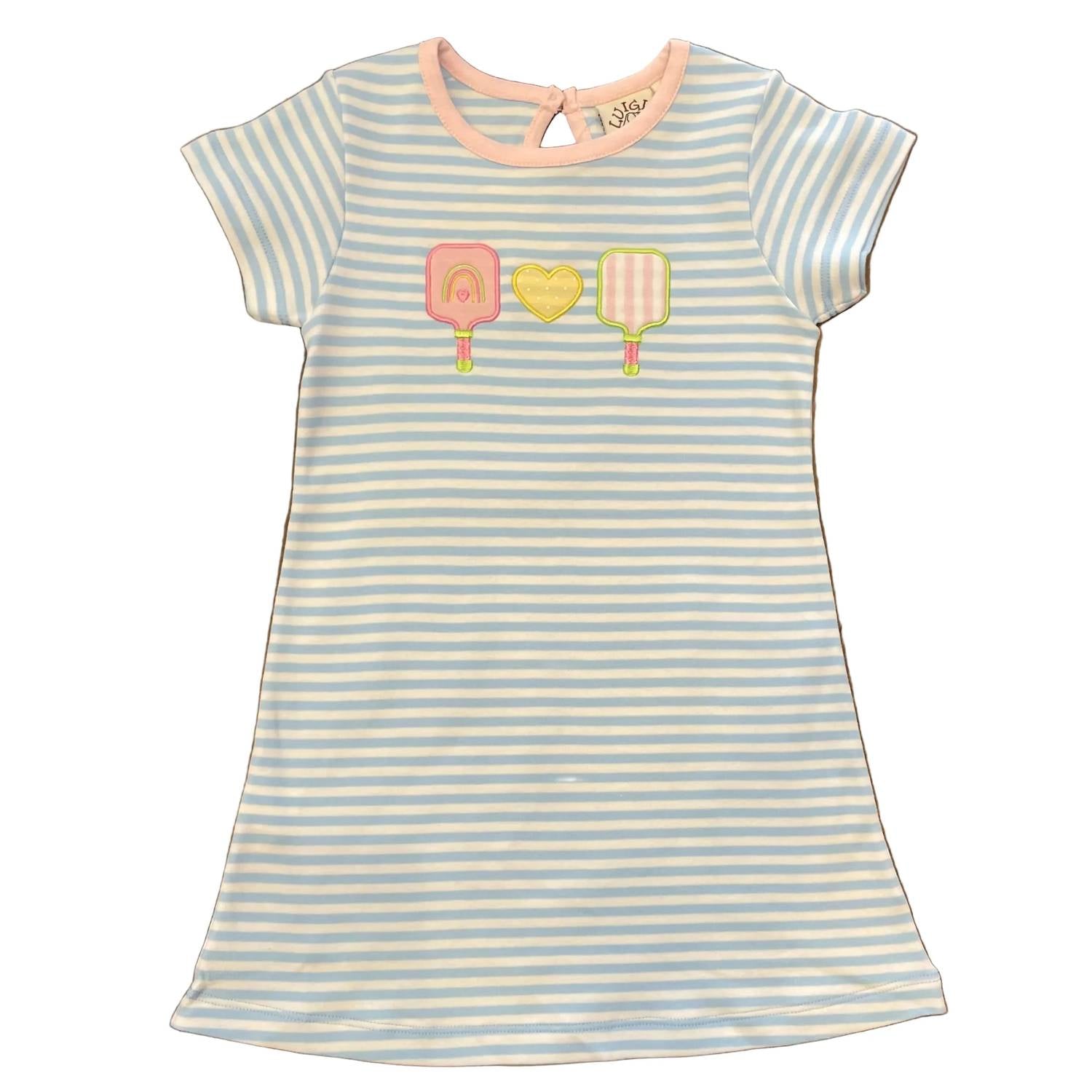 Luigi Kids - Girl's 3 Pickleball Paddle Applique Dress
