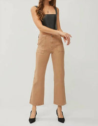 Risen - High Rise Patch Pockets Ankle Flare Pants