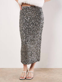 Apricot - Sequin Midi Skirt