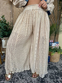 Young Threads - Boho Lace Wide Leg Pants