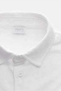 04651/ Men's Pique Long Sleeve Shirt in white - men's shirt - alternate view