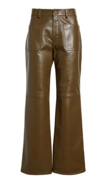 Chloe - Ankle Bootcut Leather Pants