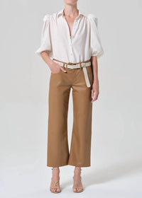 Citizens of Humanity Anya Puff Sleeve Shirt in sand microstripe - women's blouse - view 6