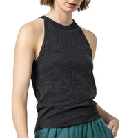 Lilla P Women's Halter Crewneck Tank Top in black - women's tank top