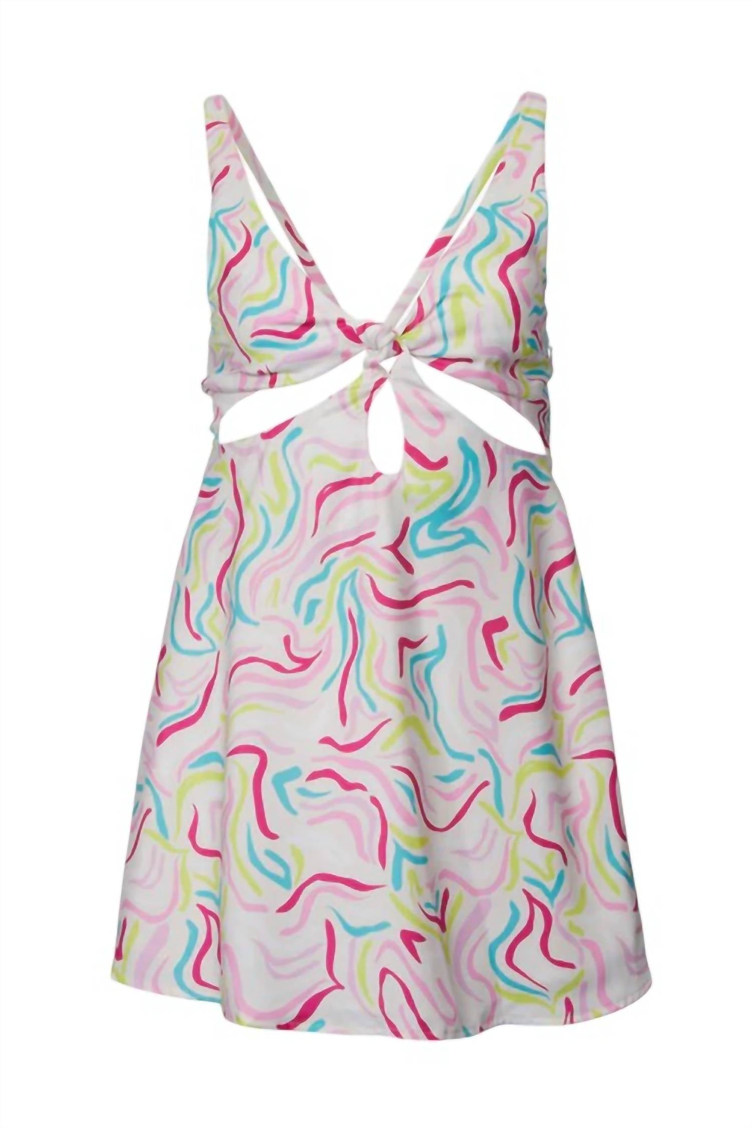 For Love & Lemons - Palmer Retro Print Cutout Satin Mini Dress