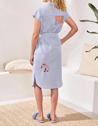 Tribal - Embroidered Shirt Midi Dress