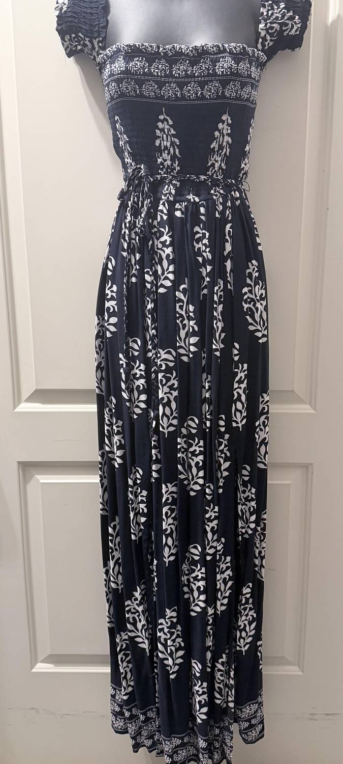Miss Avenue Women's Beverly Maxi Dress in navy - women's dress - detail view
