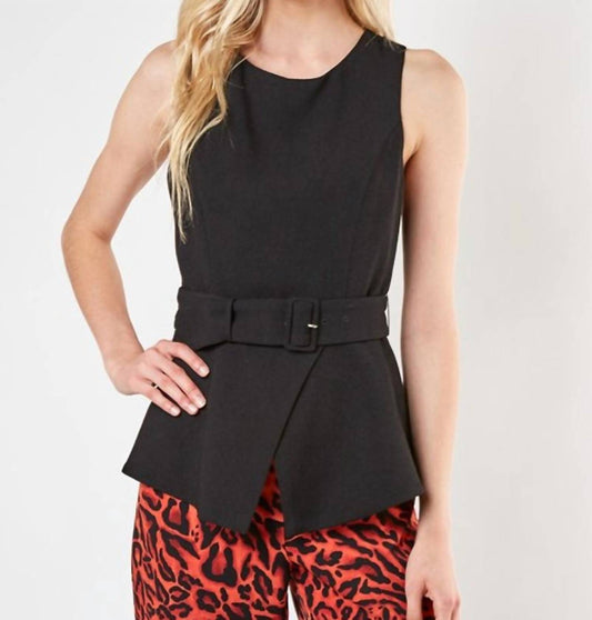 Do+Be - Sleeveless Belted Peplum Top