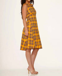Orchid Bloom - Plaid Swing Dress