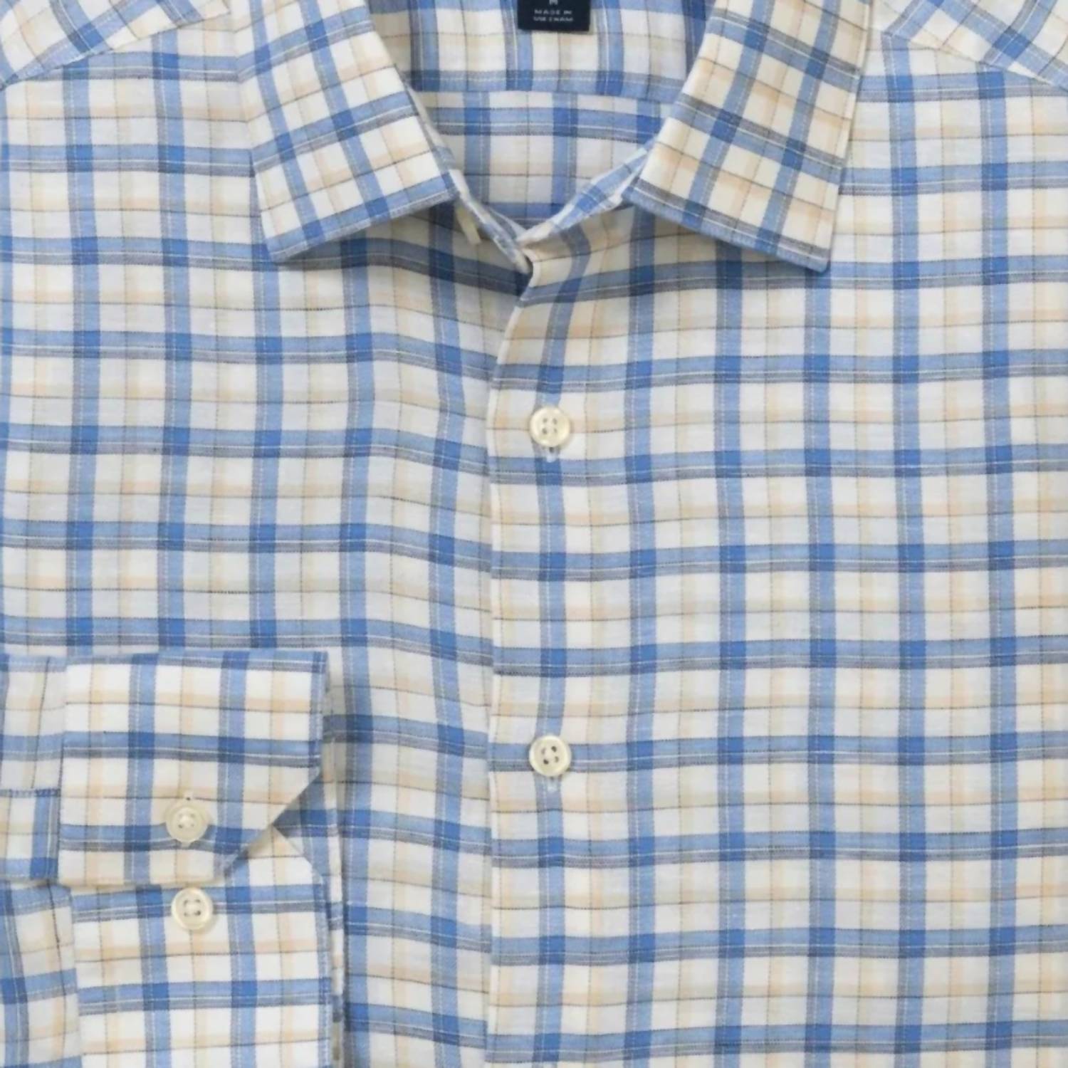 Scott Barber - Men's Coastal Linen Plaid Shirt