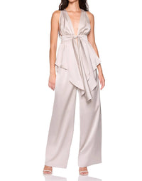 Susana Monaco - Satin Tie Peplum High Low Top