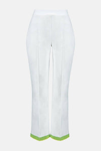 Joseph Ribkoff - Embroidered Trim Wide Leg Pants