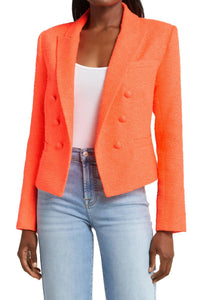 L'Agence - Pre-loved Brooke Double Breasted Tweed Cropped Blazer