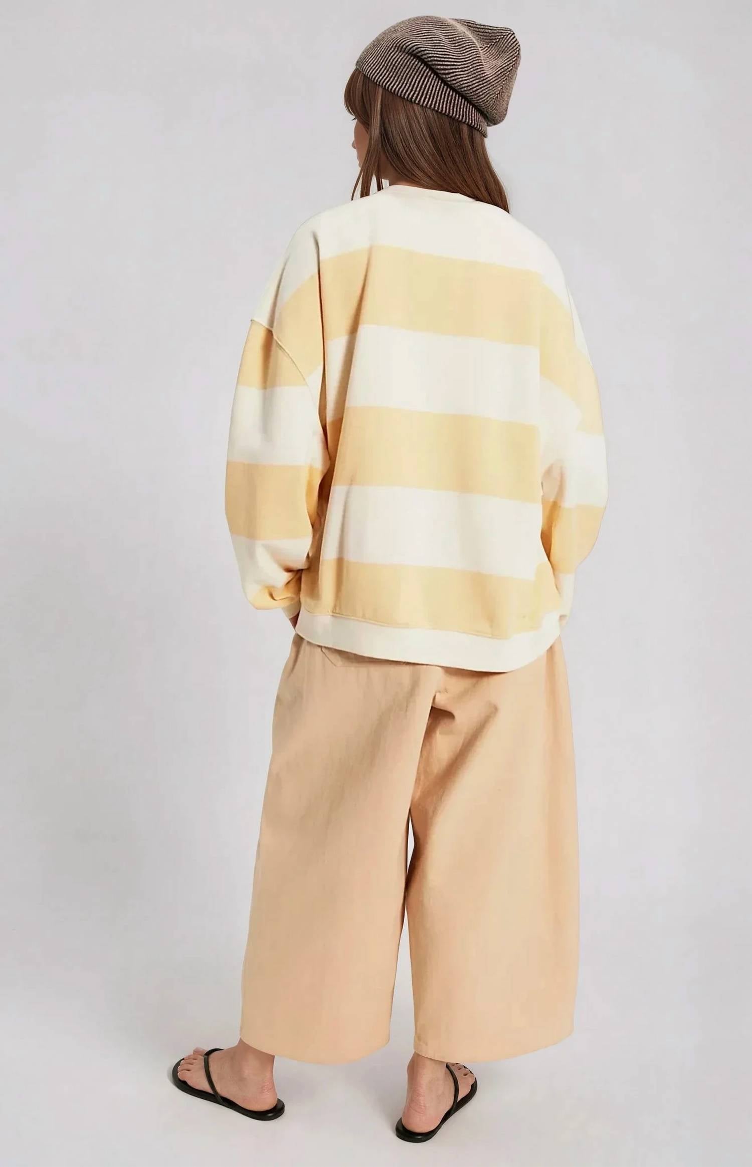 Free People - We The Free Classic Striped Oversized Crewneck Sweater