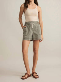 Z Supply Summerland Shorts in dusty palm - women's shorts - detail view