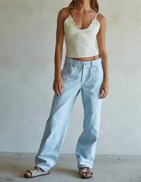 By Together - Woven Denim Straight Leg Pants