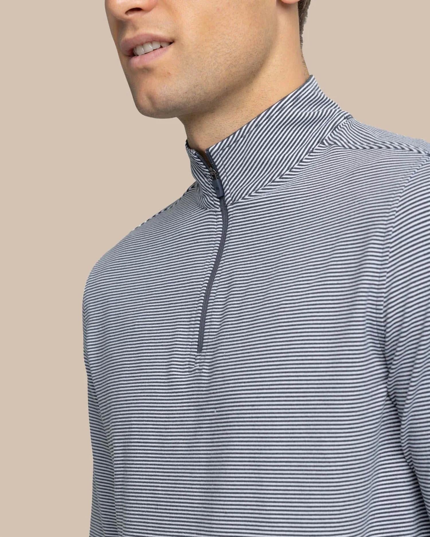 Southern Tide - Cruiser Micro-stripe Quarter-Zip Top
