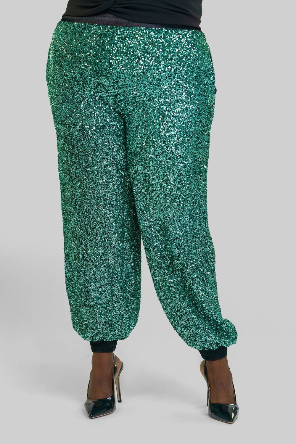 -Bl^Nk- - Sequin Pull-on Joggers - Plus