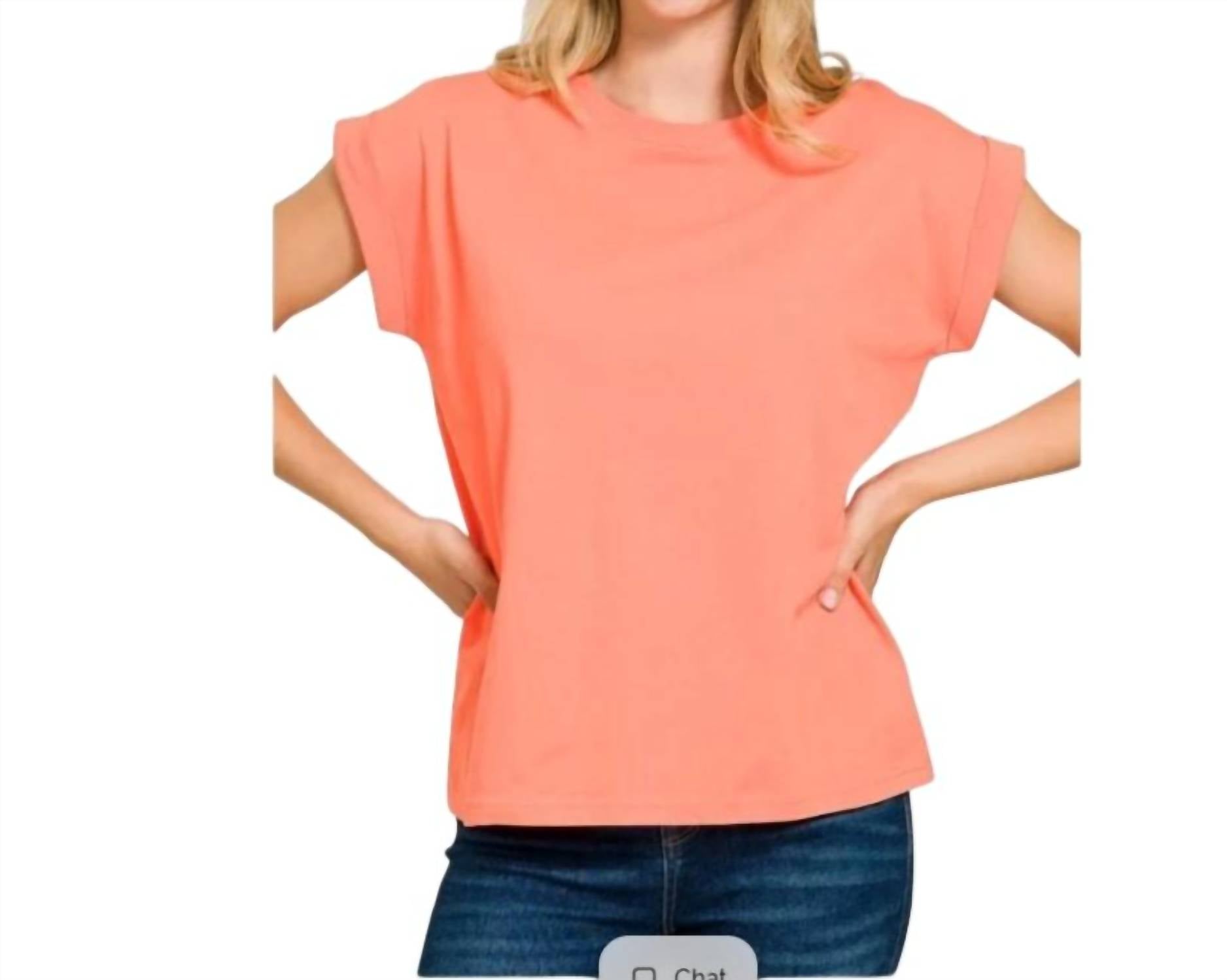 Zenana - Women's Folded Sleeve Tee