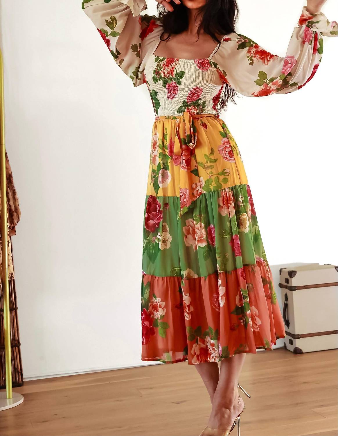Little Secret Of Mine - Tiered Midi Dress With Sleeves
