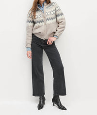 Favorite Daughter Snowed In Cardigan in cardigan in shortbread fairisle 1 - women's cardigan