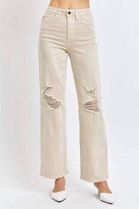 Judy Blue - High Waist Garment Dyed Detroy 90's Straight Jeans