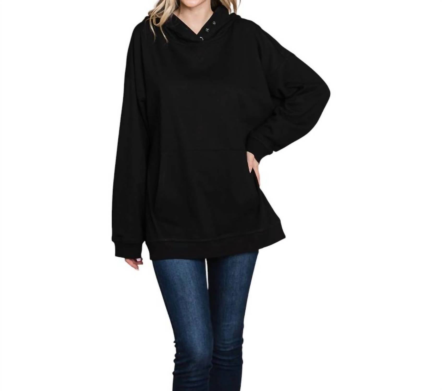Cotton Bleu - Soft Terry Hoodie Top