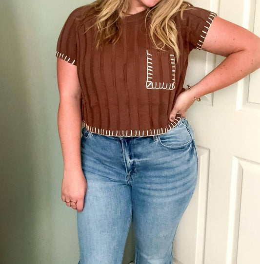 Le Lis - Hadley Contrast Stitch Sweater Top