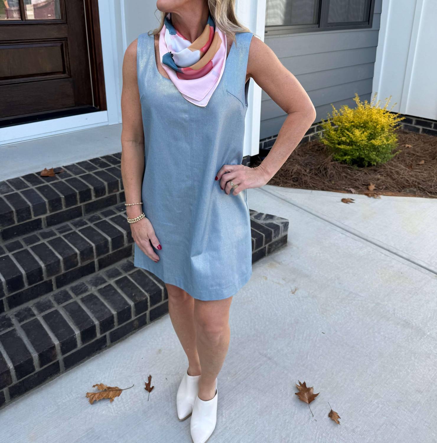 Glam - Scoop Neck Metallic Dress