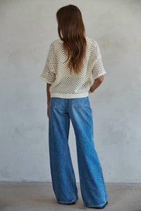 By Together - Knit Sweater Cotton See Through V-neck Cardigan