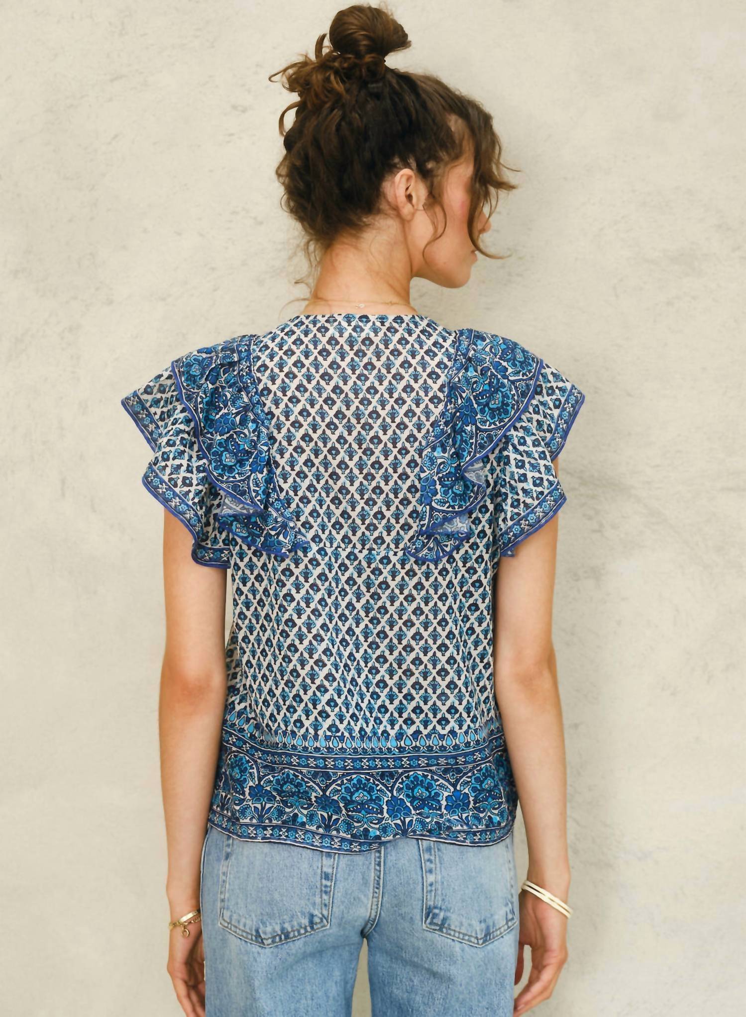 M.A.B.E. - Viti Print Frill Top